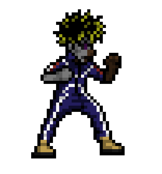 [6c26bc] Warrel Spurloyd/Cy-Shock - MHA Hero OC Fighting Stance Sprite (UA Sports Festival Outfit)