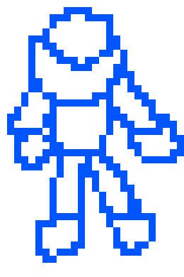 Water Outline sits on a bench, not attacking nobody because its the only friendly outline *