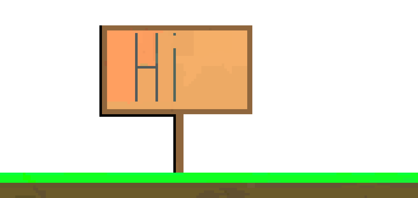 [9664c4] Sign that says hi.
