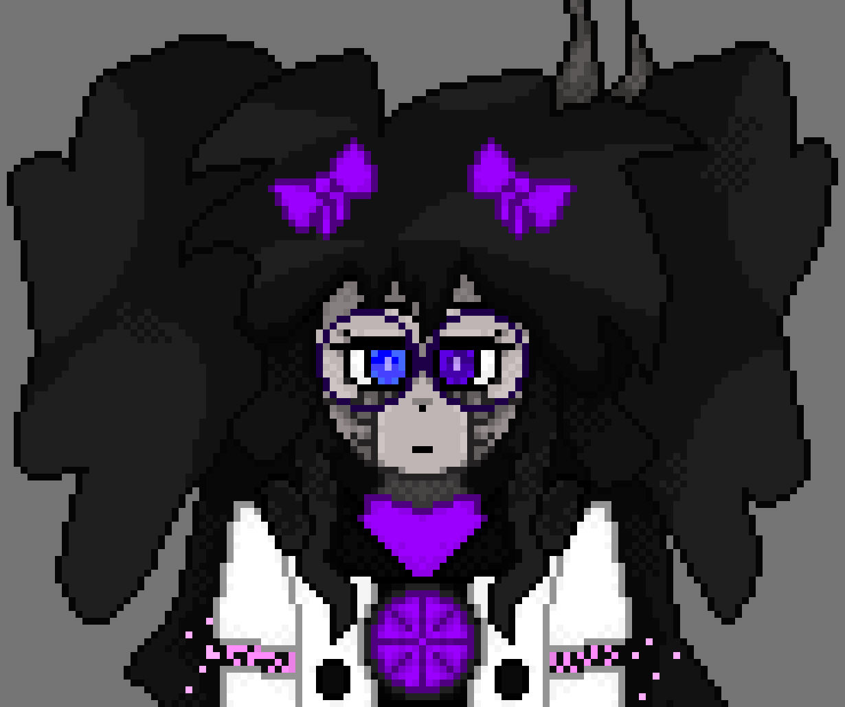 [7b4ce4] and I would say his jacket-coat thing be white ... kinda like he become a scientist guy or smth idk
