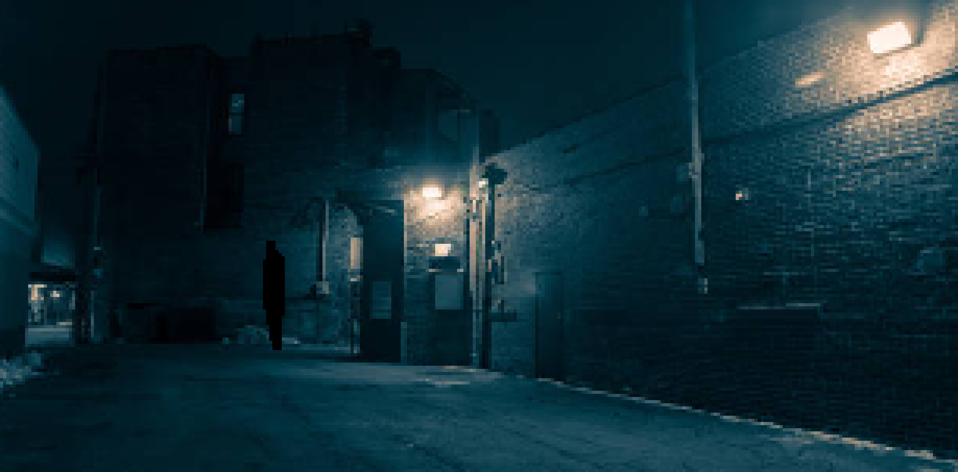 [bce8e5] *a figure slowly emerges from a pile of garbage and stands there.*