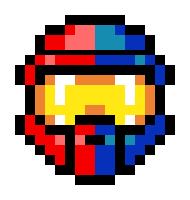 [9664c4] Red vs Blue Helmet pixel art