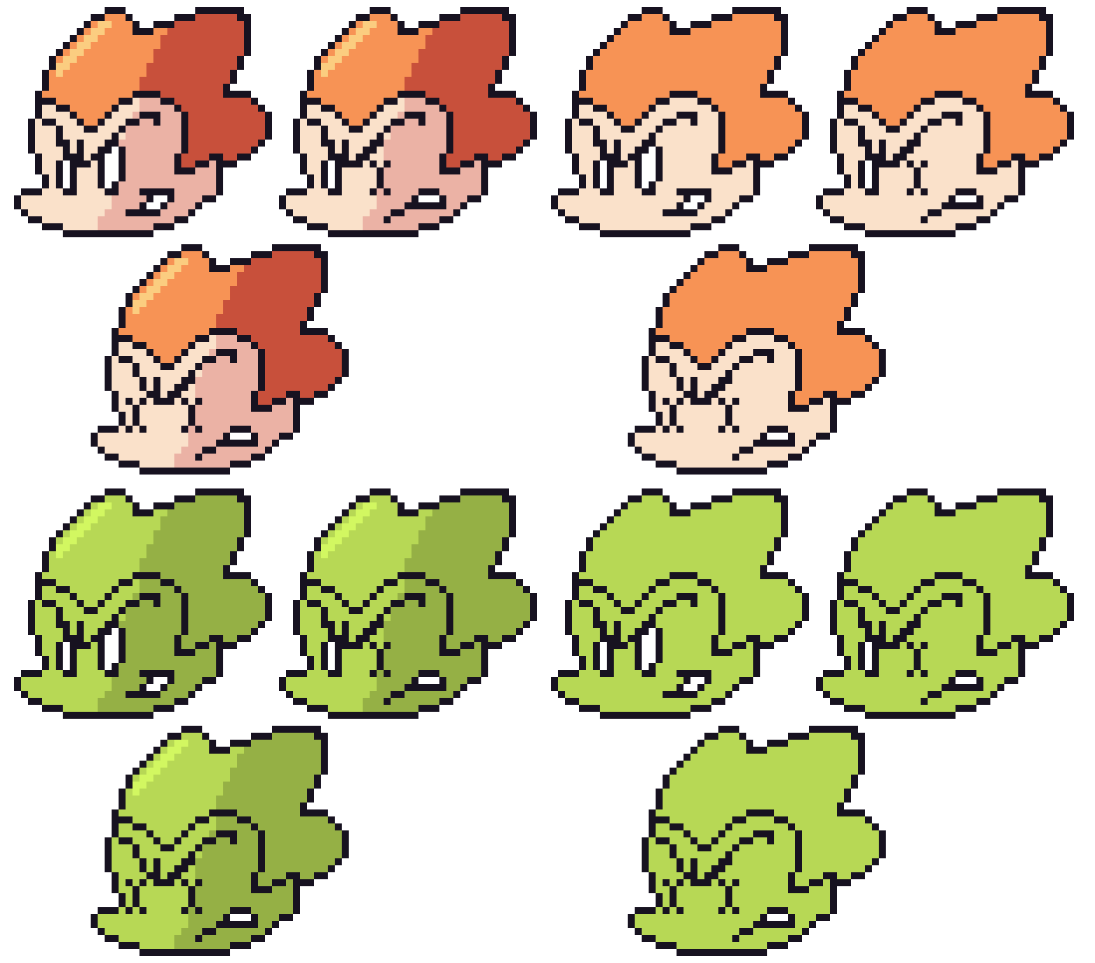 [38959e] FNF Pixel Pico (Week 6): Pico Health Bar Sprites (Recolored and Classic) Version A & B [King Squid Edit]