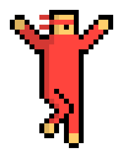 [9664c4] 8bit fighter "red"jump high