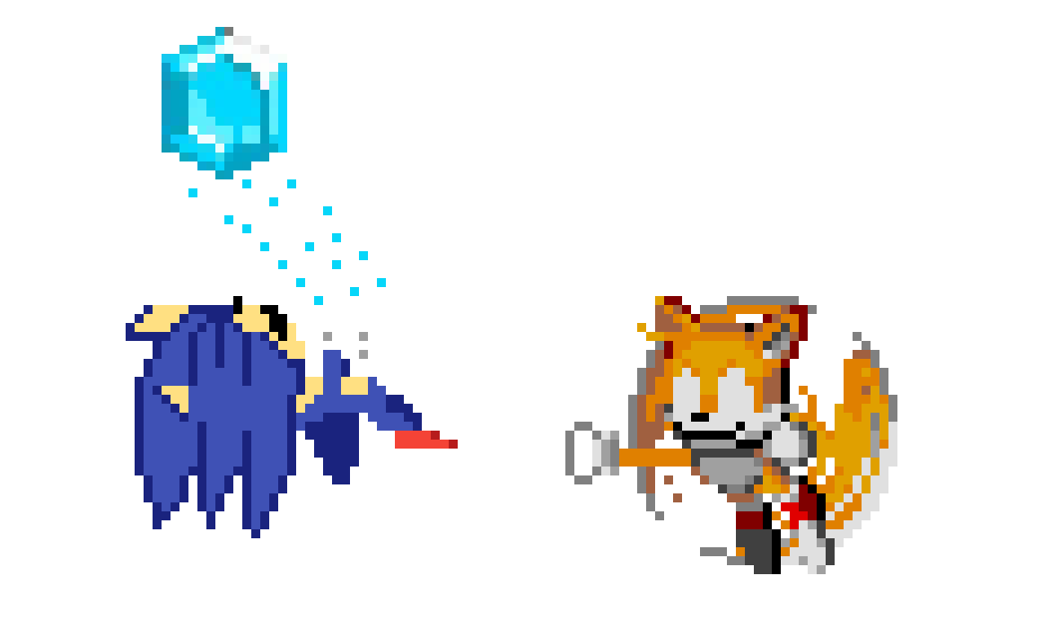 Sonic the hedgehog and Tails the 2 tailed fox