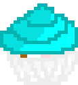[9664c4] Cyan Neapolitan Cupcake