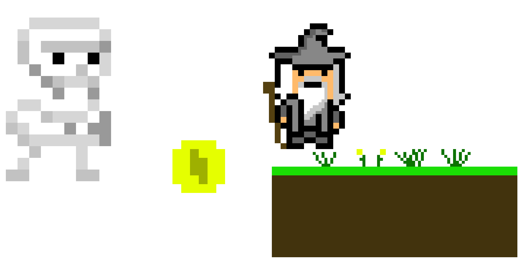 [9664c4] Grass, Skeleton, Wizard, Coin