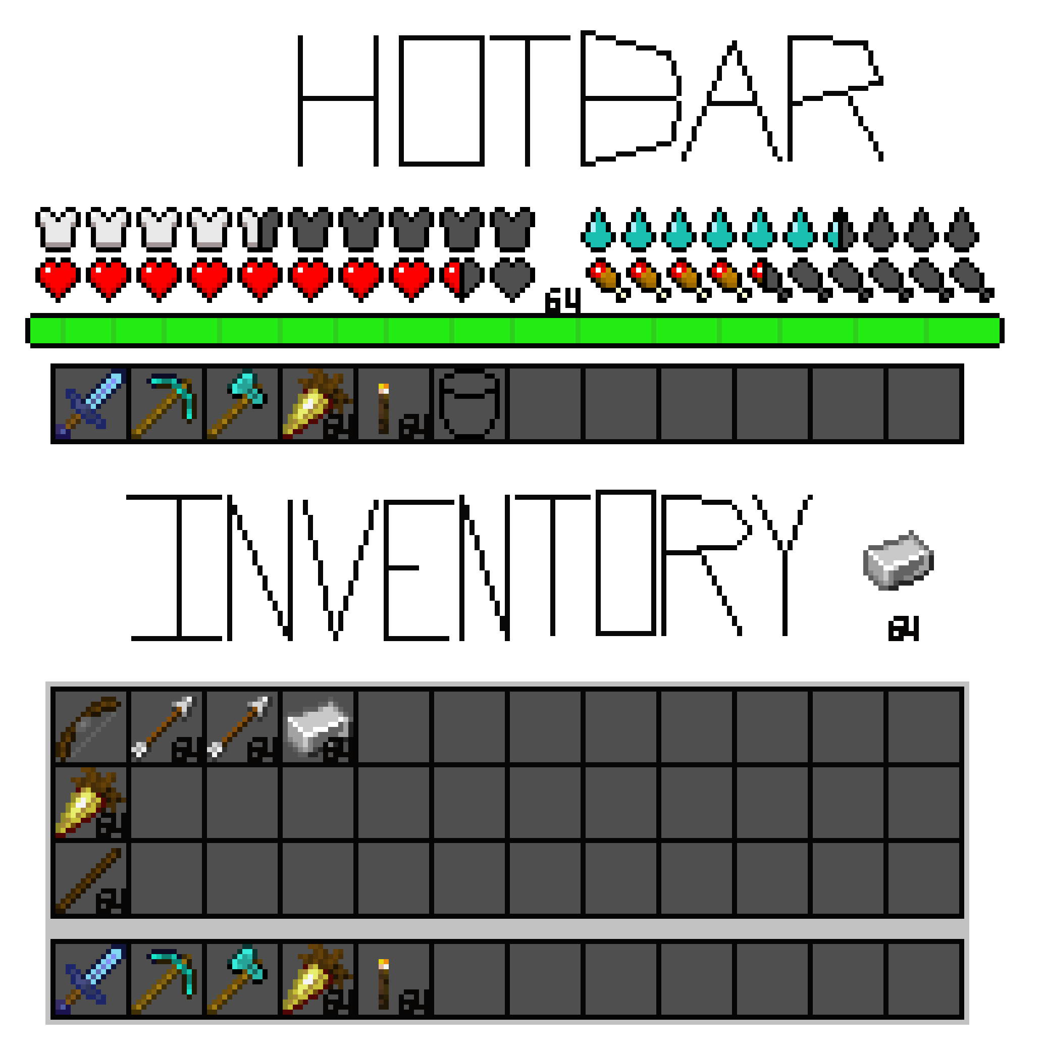 [8274cd] Minecraft Hotbar and Inventory