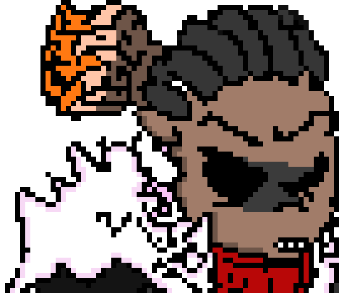 [e27272] *blocks charas attack with his gaster blaster fell jumps on a bone and summons a blaster under him throws 30 bones at frisk and a bone comes under charas back*