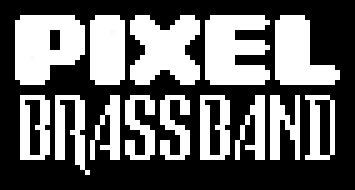 [5b438c] Pixel Brass Band Logo N&B