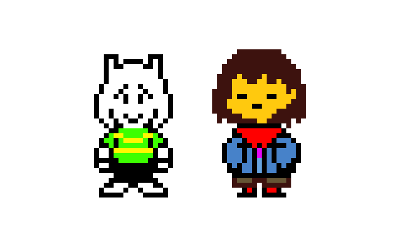 Endertale Frisk and Asriel