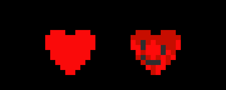 [13e494] undertale normal + creepy soul (w/ face)