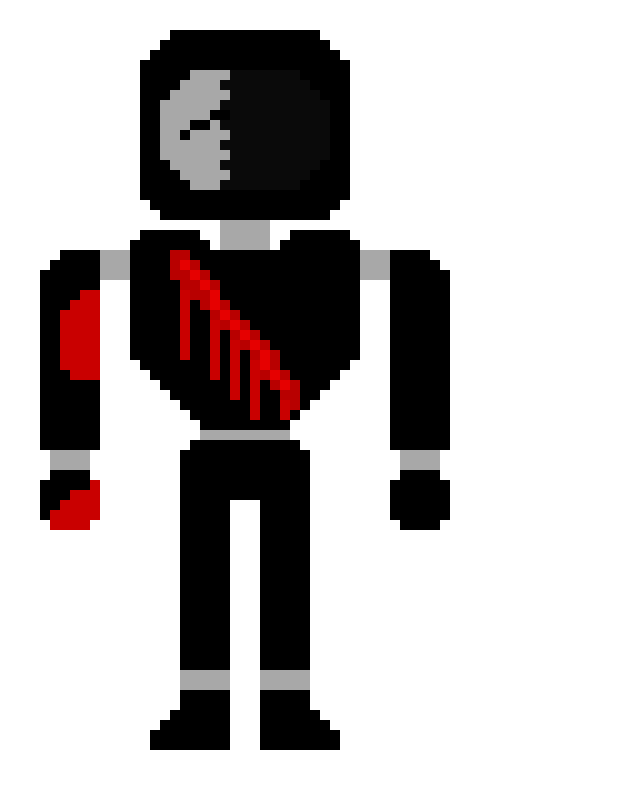 [2fcb16] *The body starts getting up,While Blood drips fro  the cut*
