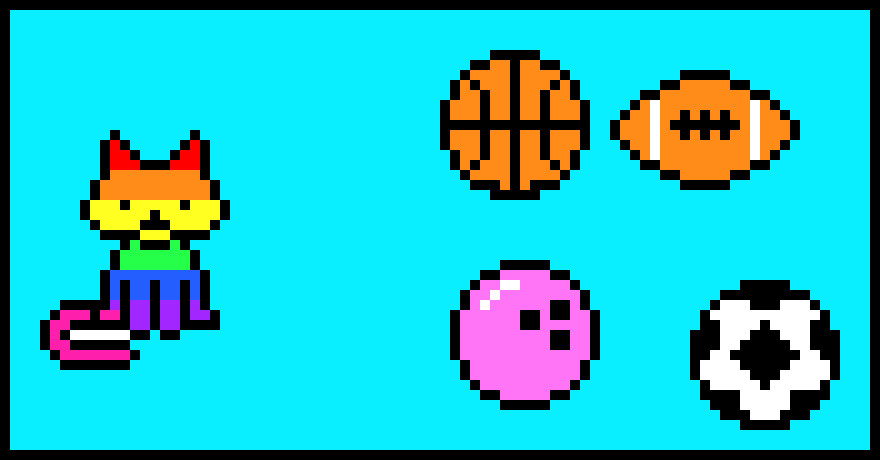 [c7b607] cat and balls