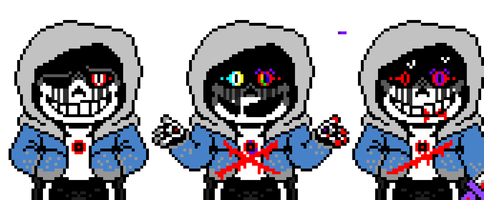 KillerDust Sans The Skeleton last breath Hardmode Battle Sprite. (V8)