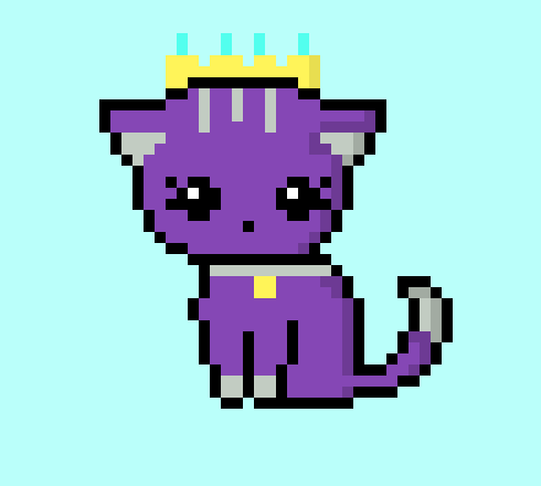 [9664c4] Purple princess cat