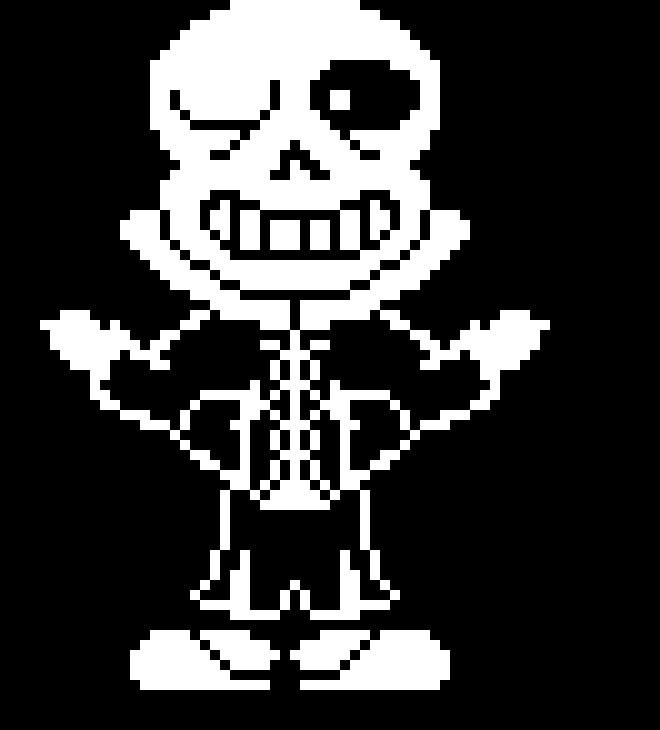 A Small Sans Sprite Shrug and Wink