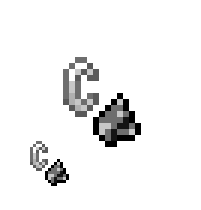 [25e422] Flint and steel - normal and magnified