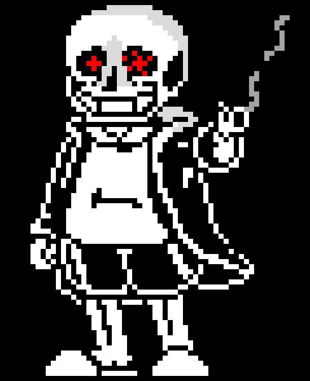 sudden changes sans: who just threw a fireball at me? [looks around while reloading]