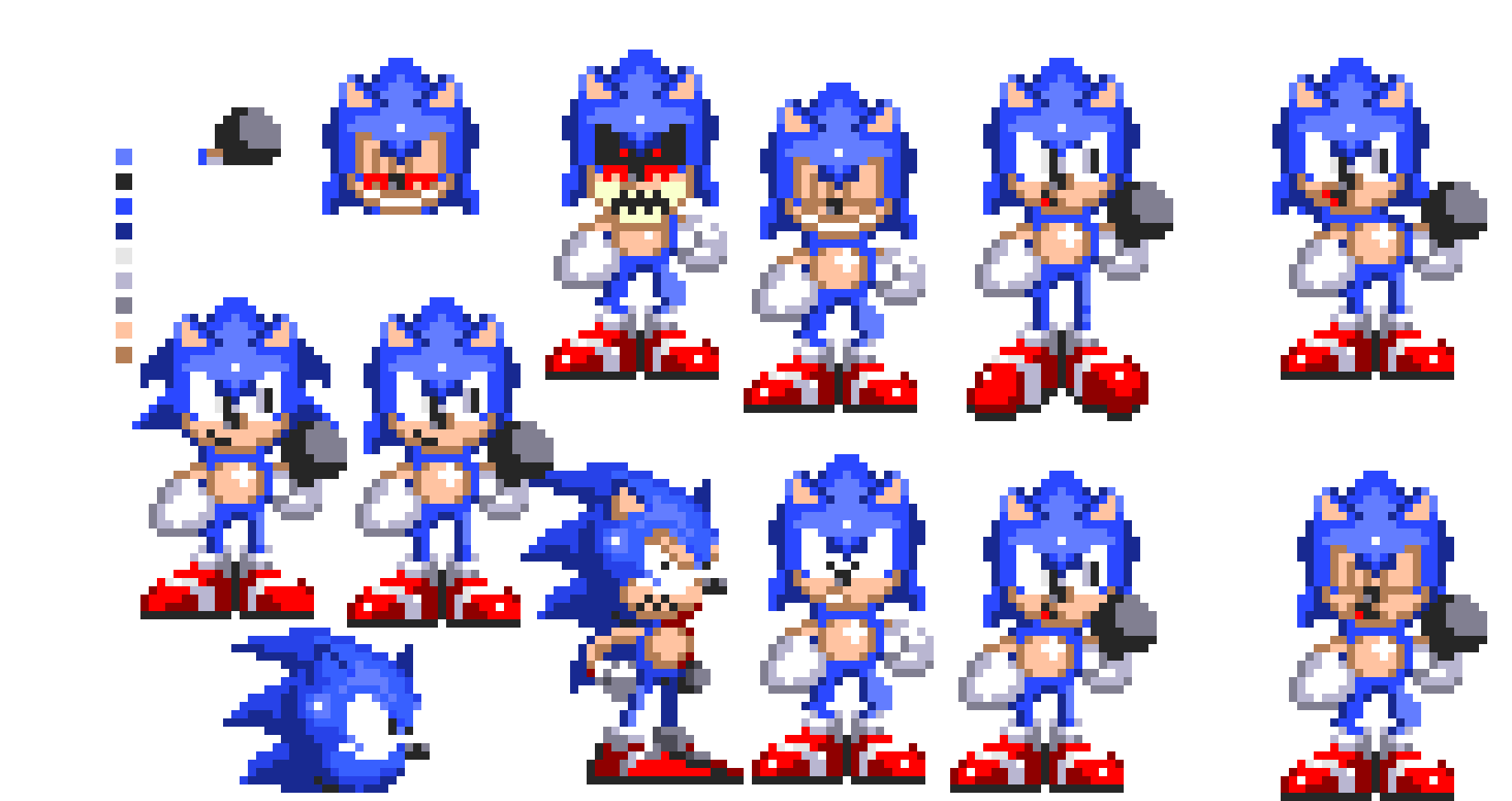 [f698d4] fnf vs sonic sprites plus phase 3 transformation and phase 1 and 2 sprites