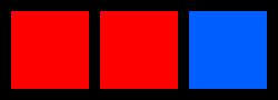 [4a3c80] two red one blue