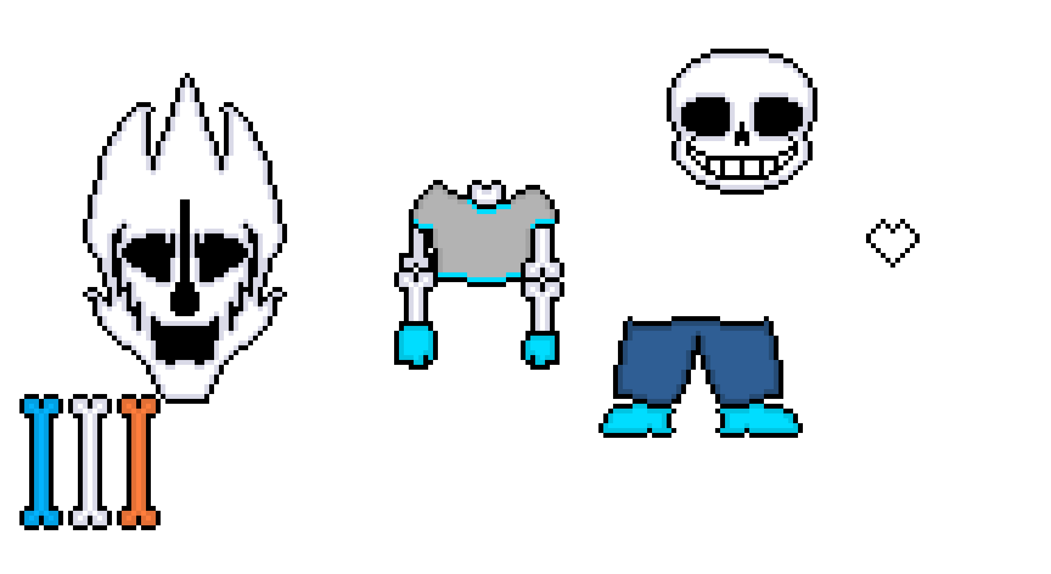 underswap sans, gaster blaster, bone and soul unblacked base-HHS