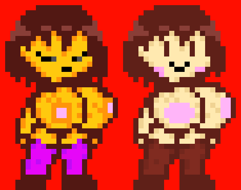 [c7de15] THICC Chara and Frisk = Nude