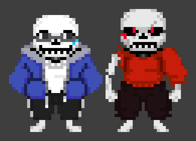 [8850bb] random fact 1: caesar is two pixels taller than john with no footwear. random fact 2: johns slippers give him an extra pixel of height.