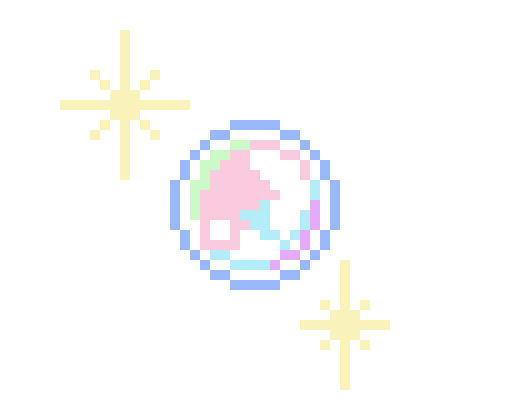 [10d45c] Bubble and stars with white background