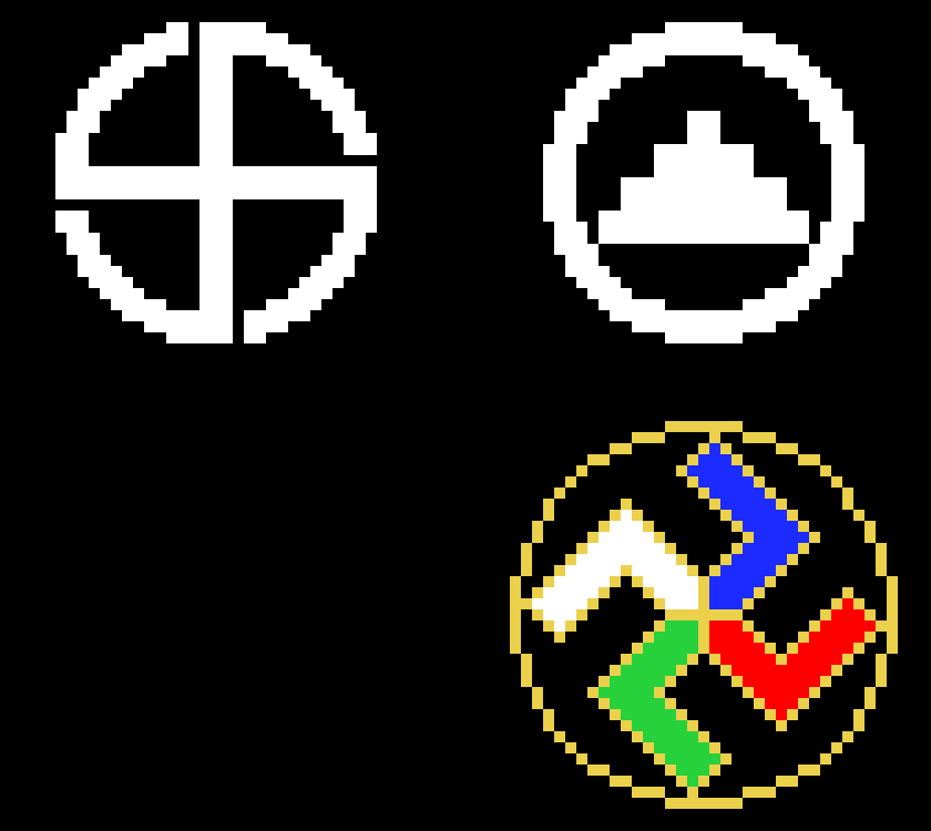 3 symbols in the flags of some of the worst countries I've ever seen  in hoi4 mods.