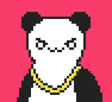 [59d3a7] Pixel Panda Face NEW 7