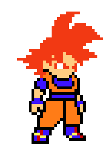 8 Bit Goku super saiyan god 