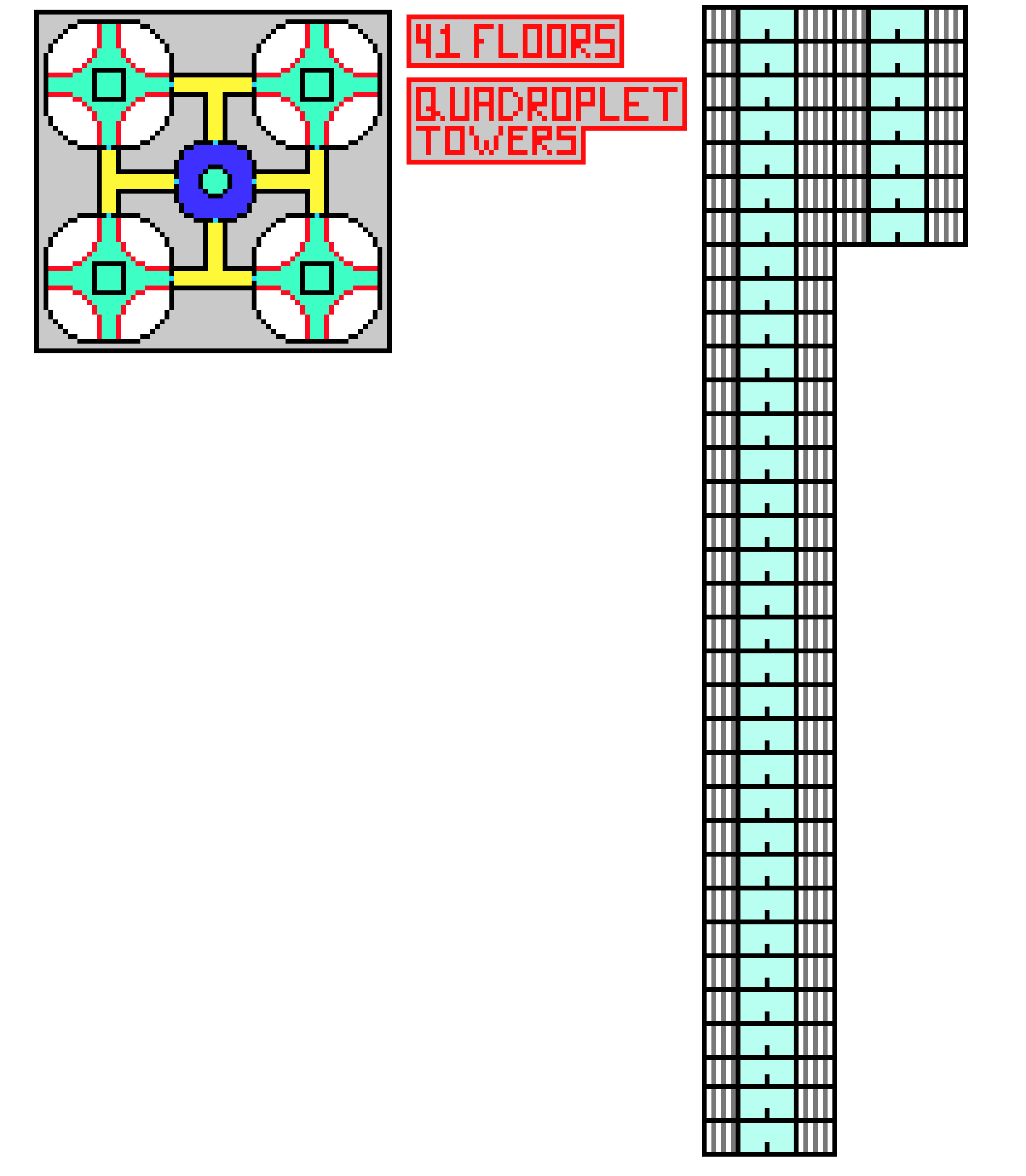 [9664c4] quadruplet towers blue print