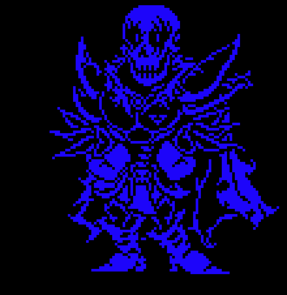 Underfell blue papyrus sprite