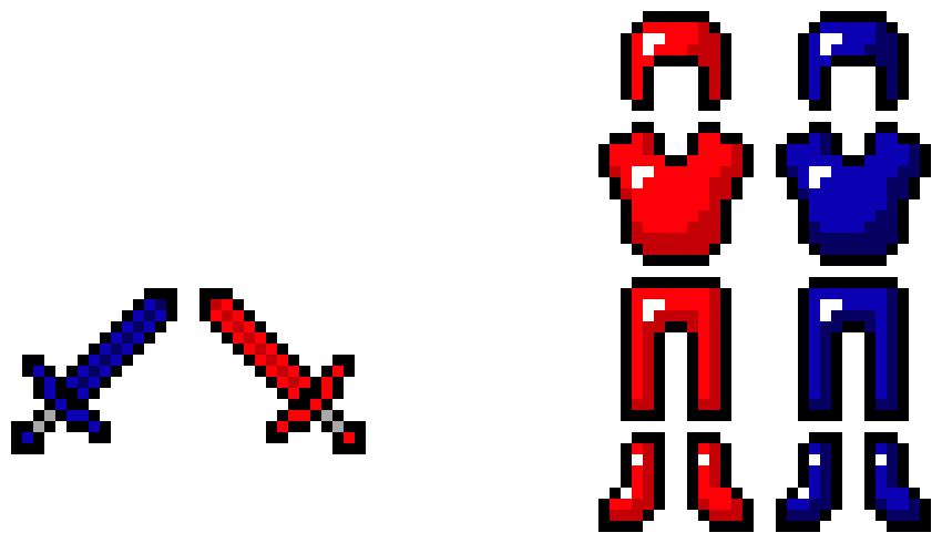 [9664c4] Redstone and Lapis Lazuli armor and swords