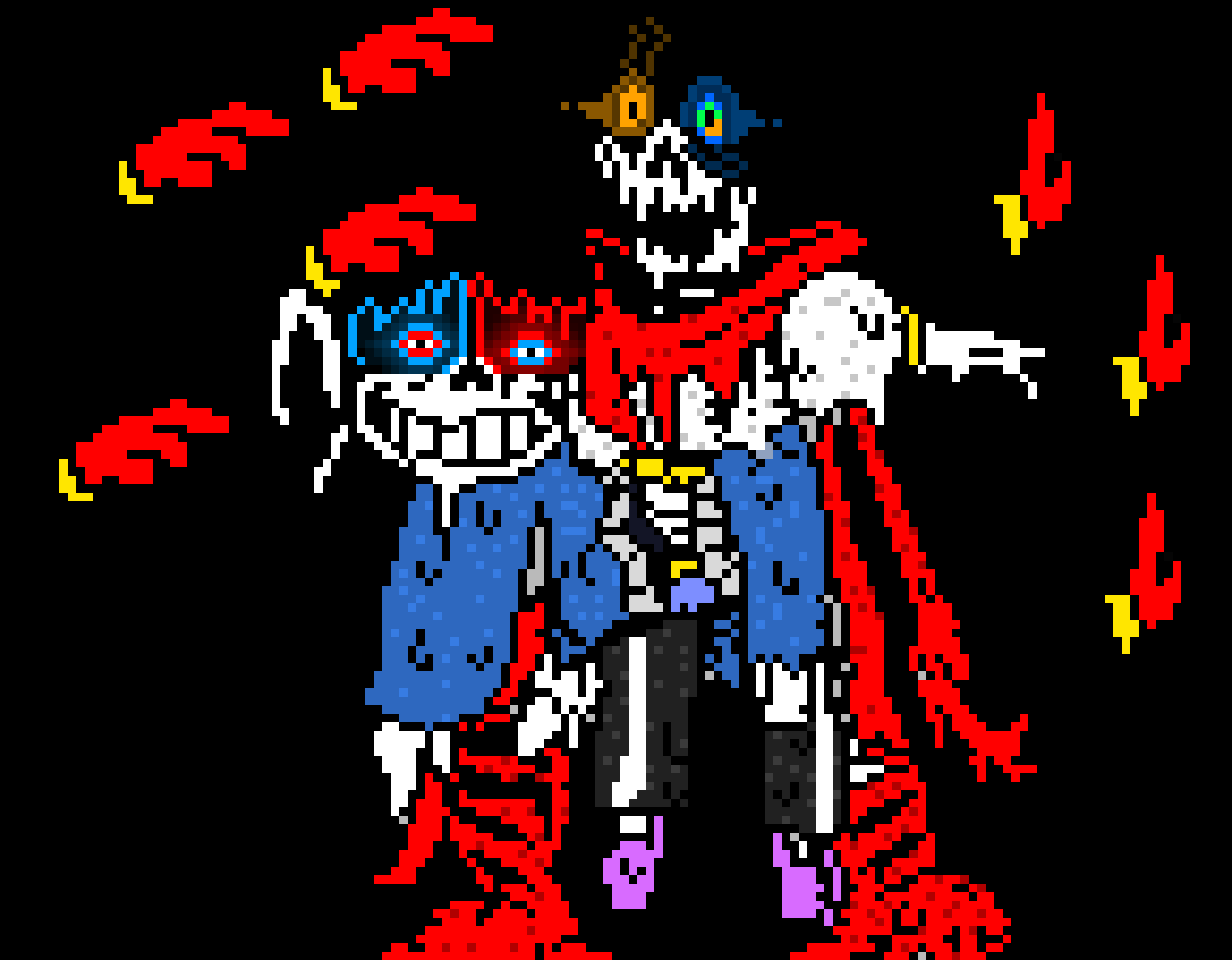 *a twisted bloated figure stumbles into view,its many hands seeing to move in unpredictble movements as it lets out a loud moan followed by soft chuckling*I̶T̴ ̵I̷S̵ ̷I̶!̷,̸T̴H̶E̵ ̶G̴R̸E̵A̴T̶-̸s̵a̷n̴s̵,̵s̸a̴n̷s̸ ̴t̸h̸e̴ ̴s̸k̸e̷l̸e̵t̷o̷n̶