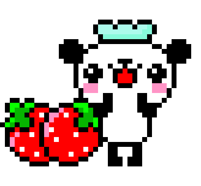 [9664c4] Kawaii Panda (w/ Strawberries)