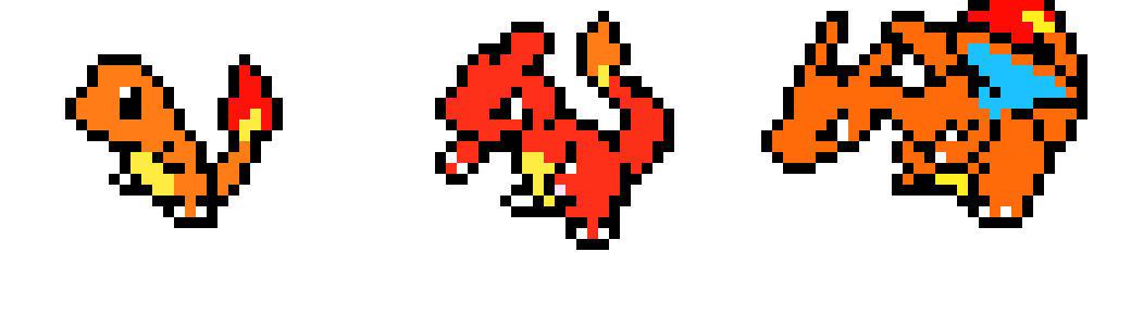 [9664c4] pixel art charizard line