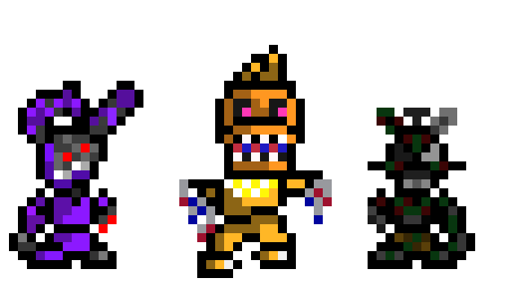 [9664c4] Withered bonnie sprite v3 with chica and P.Foxy