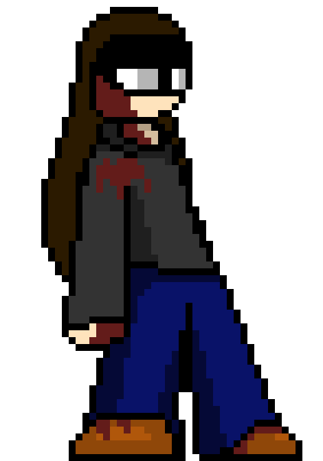 [e22b6a] ((He's not pissed about being practically muted anymore, but he is still blind thanks to the tears in his body.))