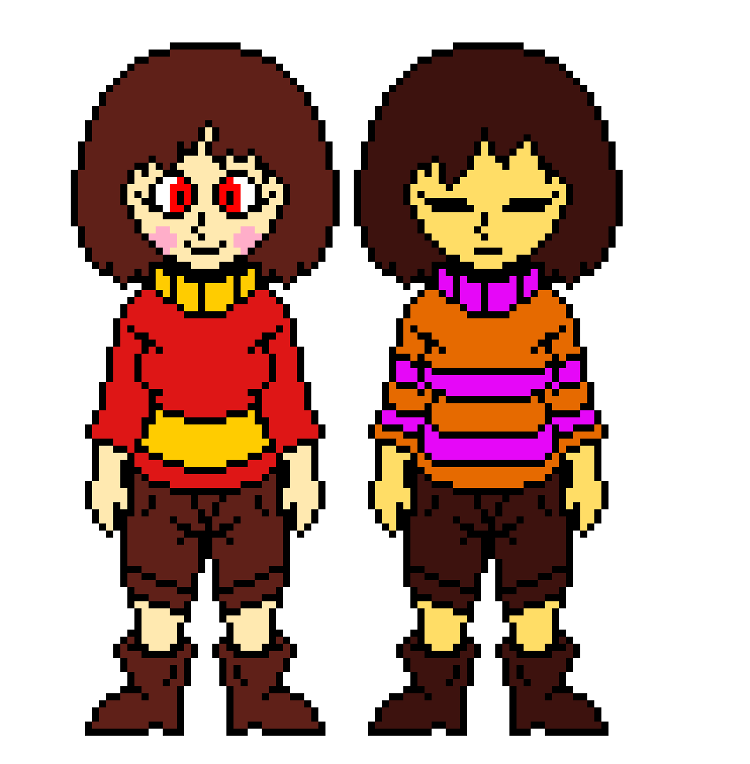[1099da]  UnderTale Hard Mode Chara and Frisk